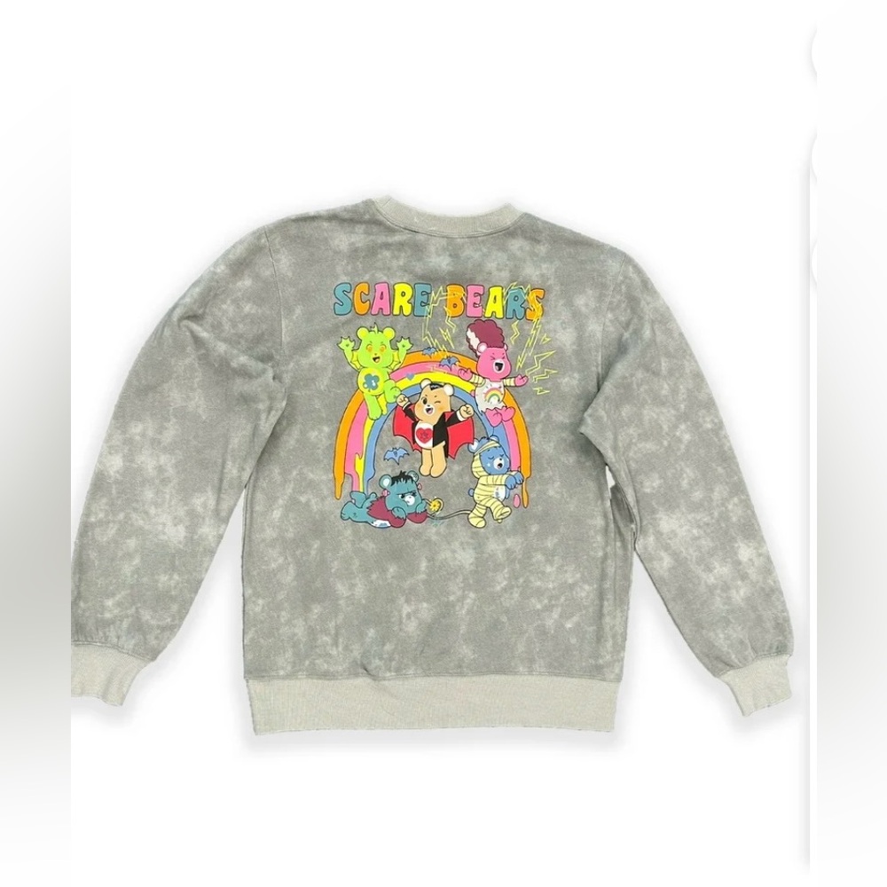 Care Bears Scare Bears Sweatshirt XS Grey Wash Universal‎ Monsters NWT